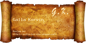 Galla Korvin névjegykártya